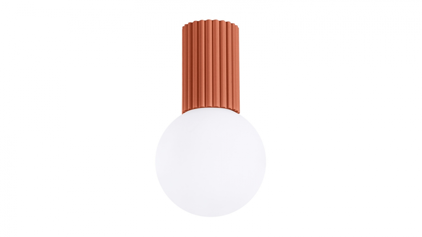 Plafonnier en aluminium cannelé terracotta - Halo