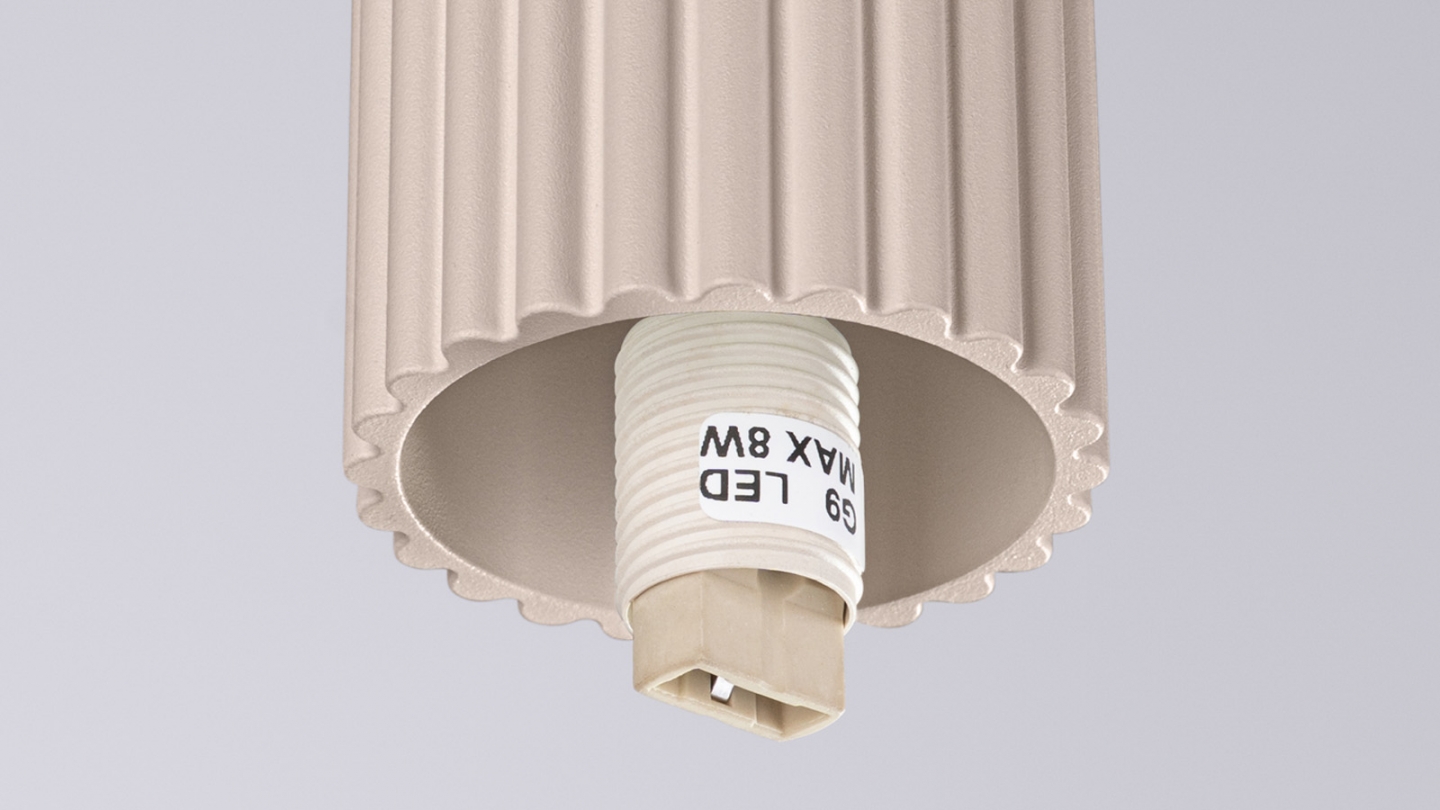 Plafonnier en aluminium cannelé taupe - Halo