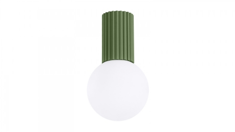 Plafonnier en aluminium cannelé vert olive - Halo