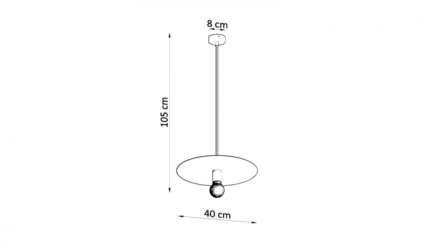Suspension en métal blanc 40 cm - Flavio