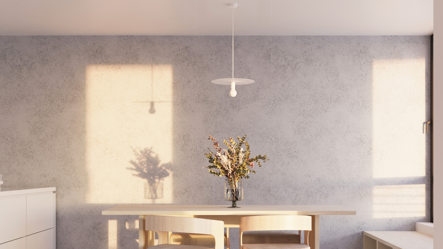 Suspension en métal blanc 40 cm - Flavio