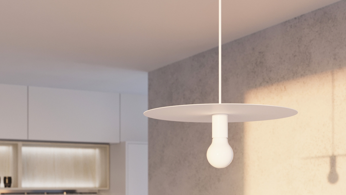 Suspension en métal blanc 40 cm - Flavio