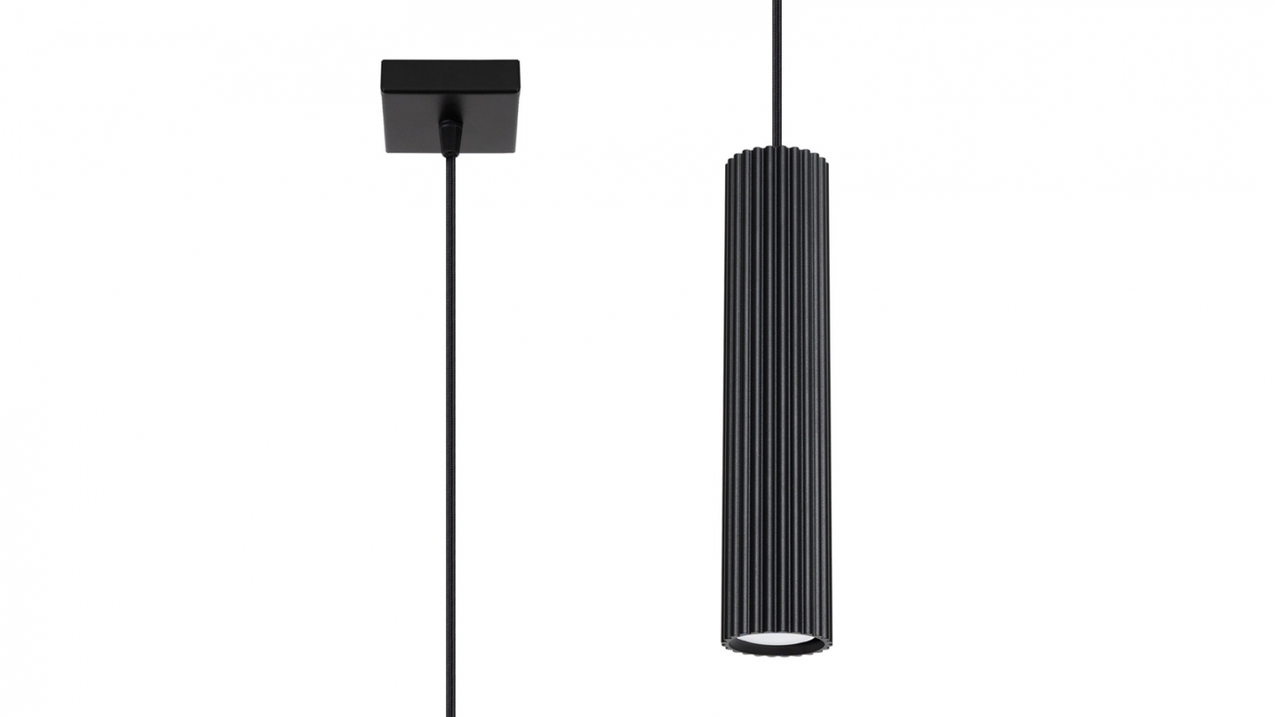 Suspension en aluminium cannelé noir - Karbon