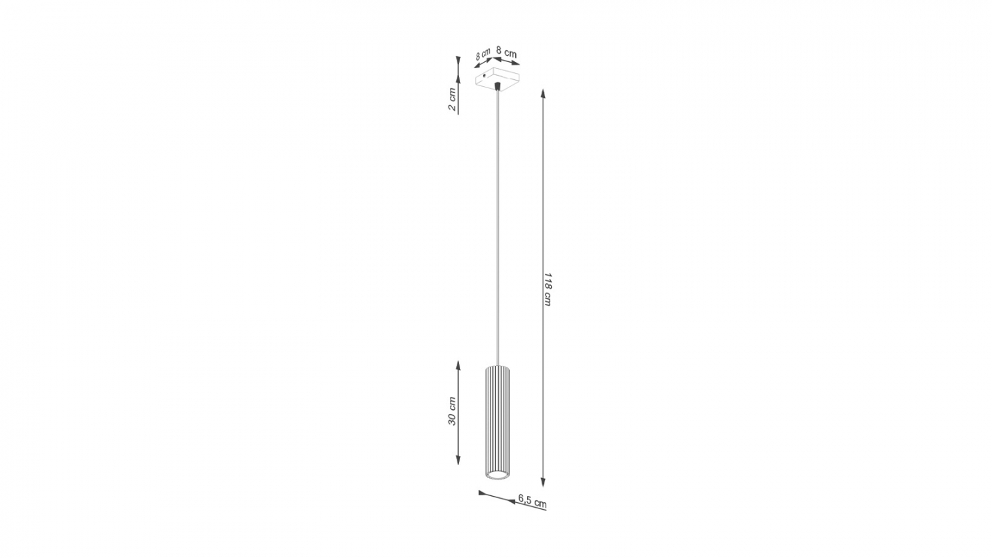 Suspension en aluminium cannelé or - Karbon