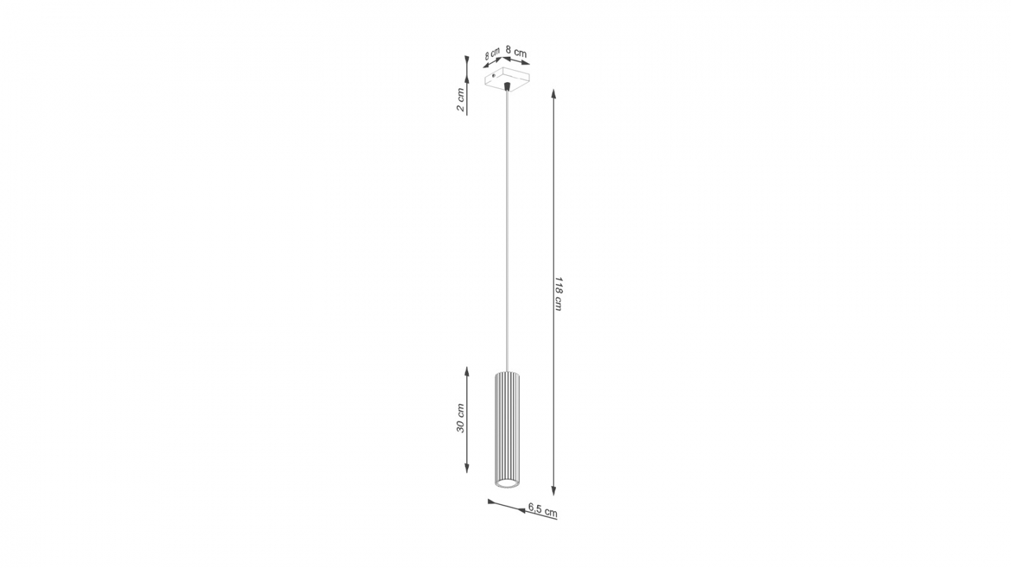 Suspension en aluminium cannelé vert olive - Karbon