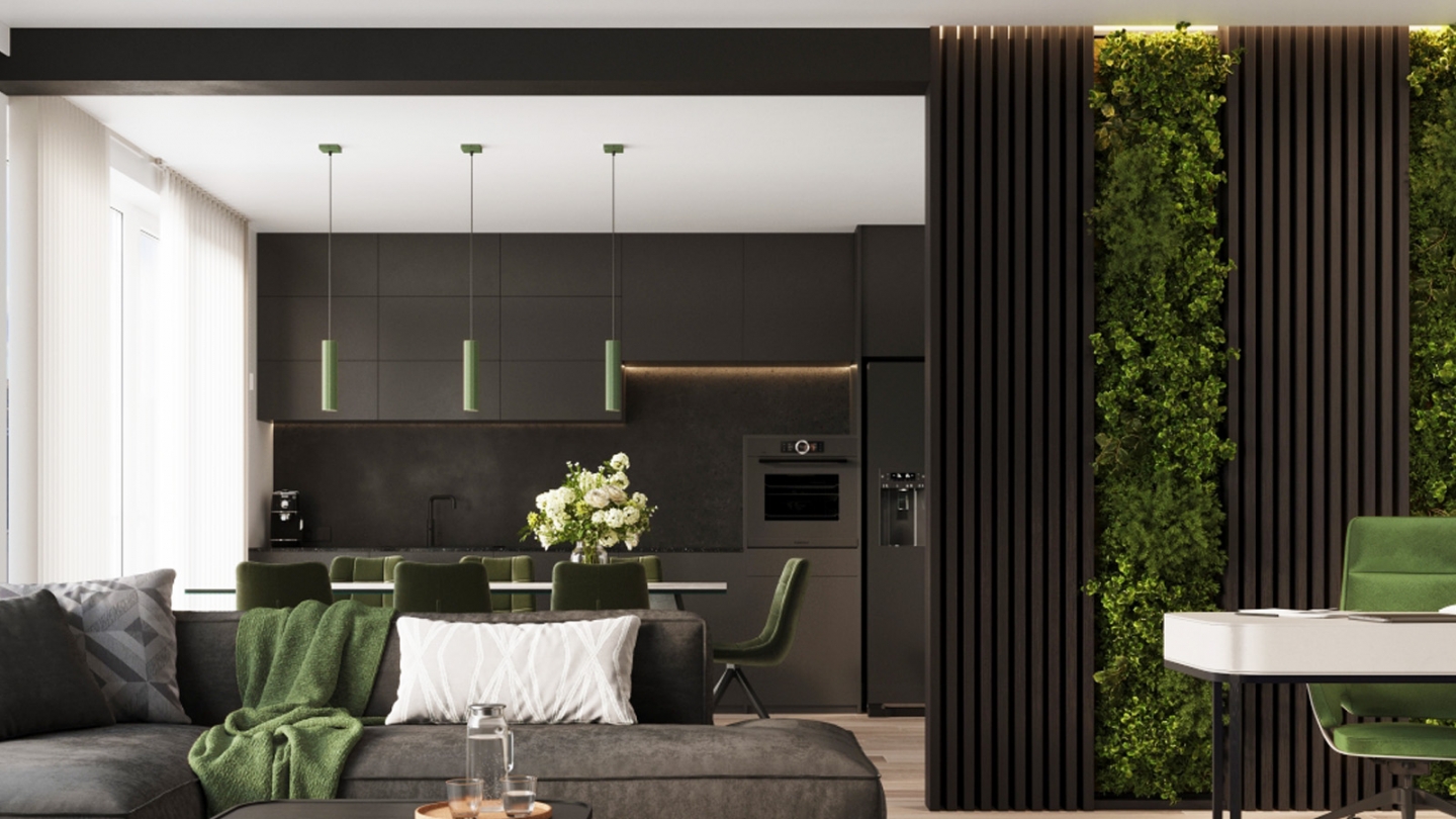 Suspension en aluminium cannelé vert olive - Karbon