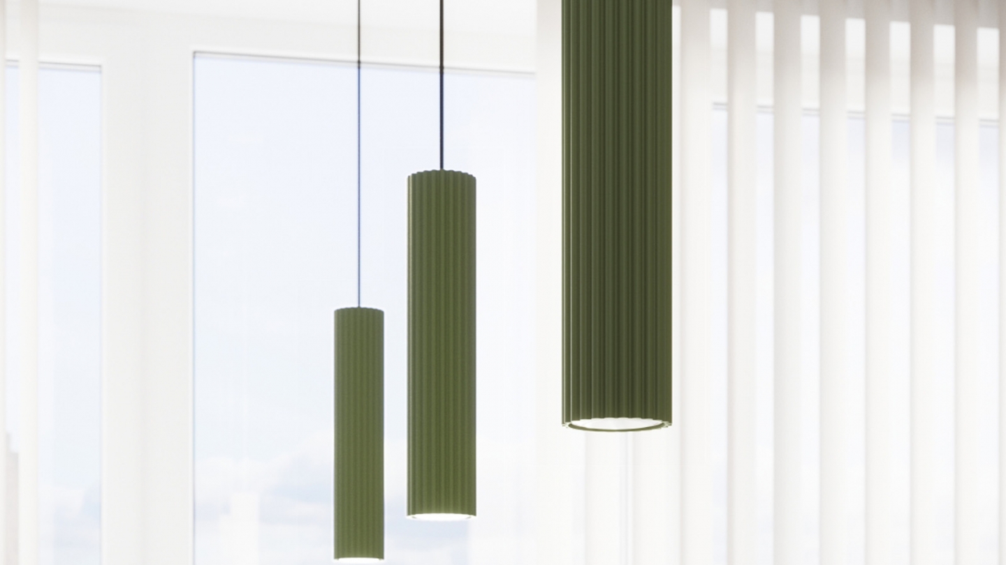 Suspension en aluminium cannelé vert olive - Karbon