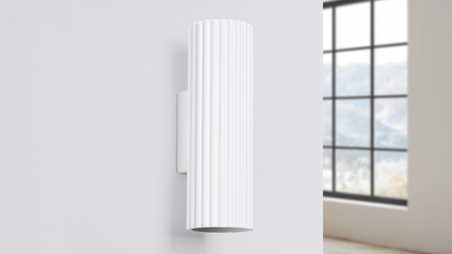 Applique en aluminium cannelé 20 cm blanc - Karbon