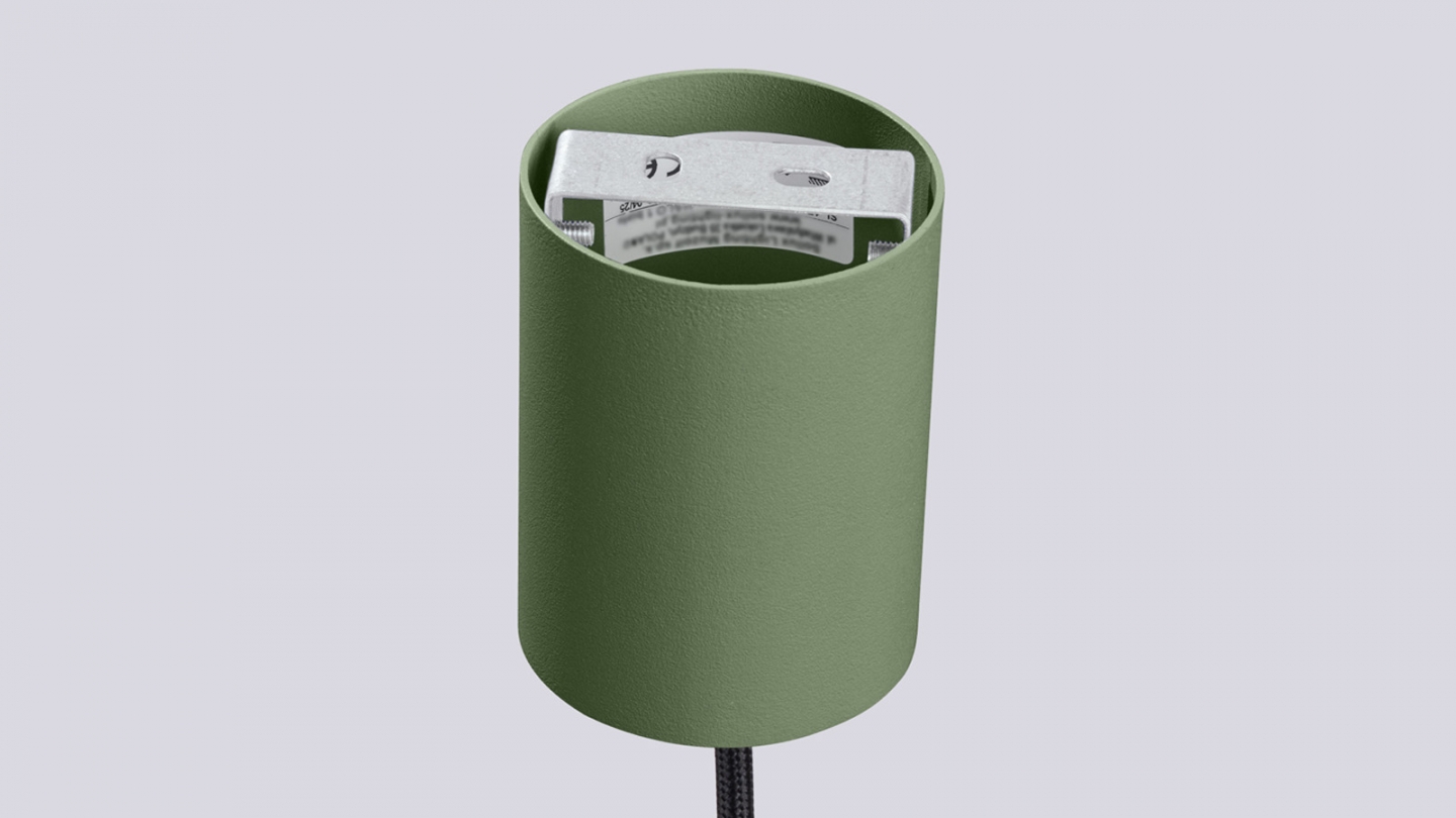Suspension en aluminium cannelé vert olive - Halo
