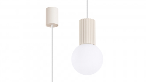 Suspension en aluminium cannelé beige - Halo