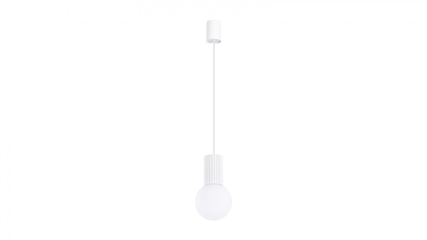 Suspension en aluminium cannelé blanc - Halo