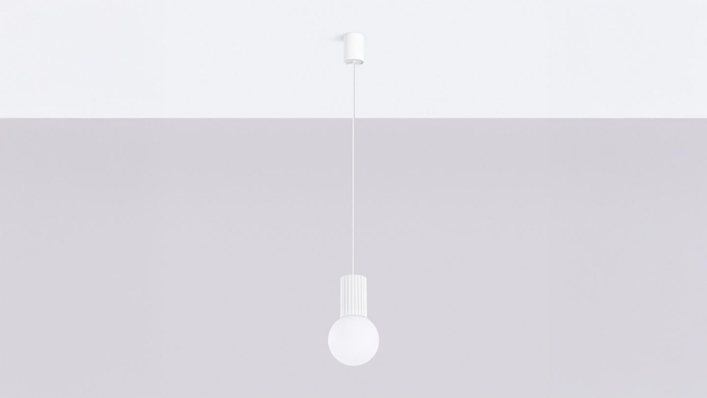 Suspension en aluminium cannelé blanc - Halo
