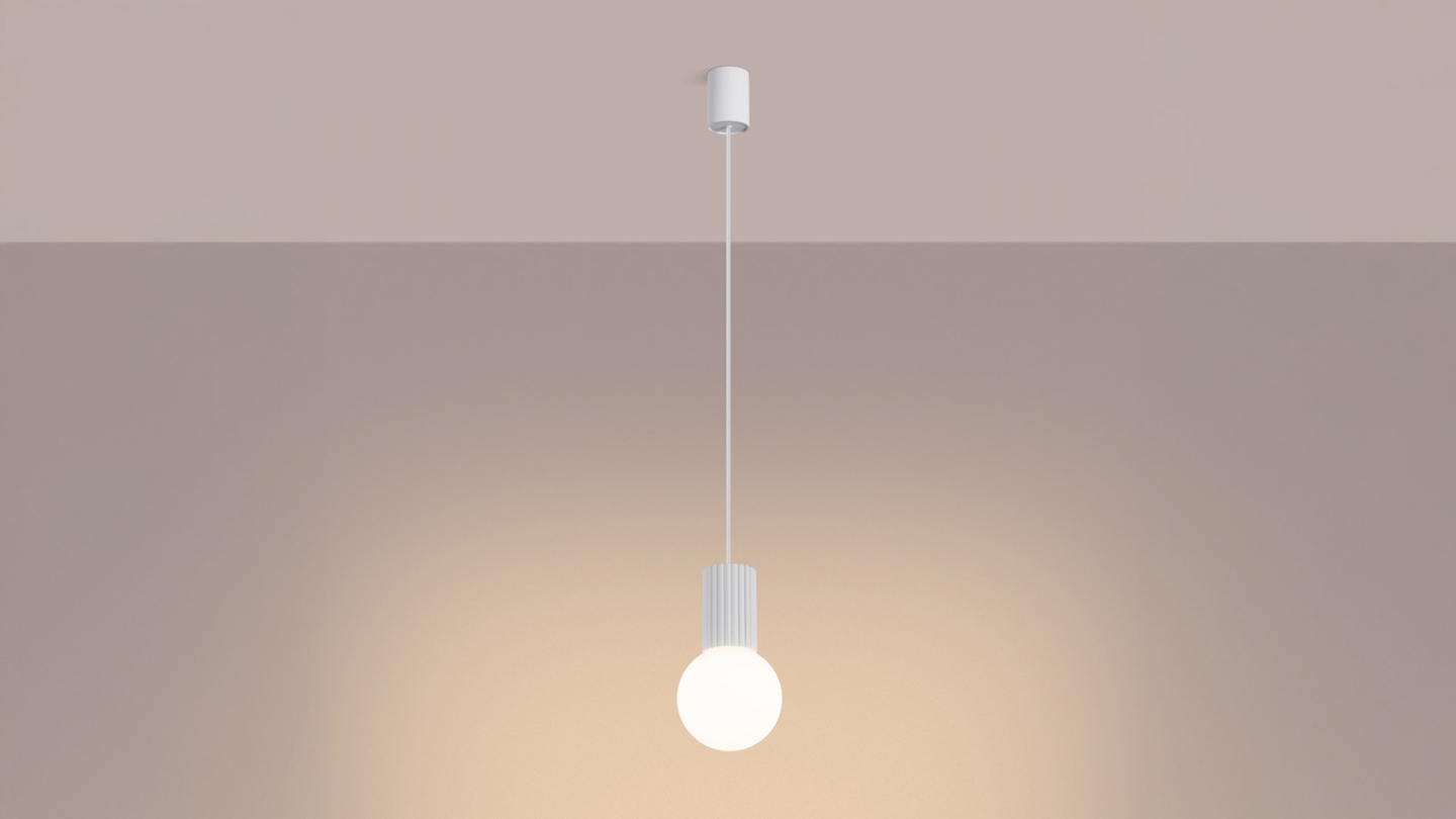 Suspension en aluminium cannelé blanc - Halo