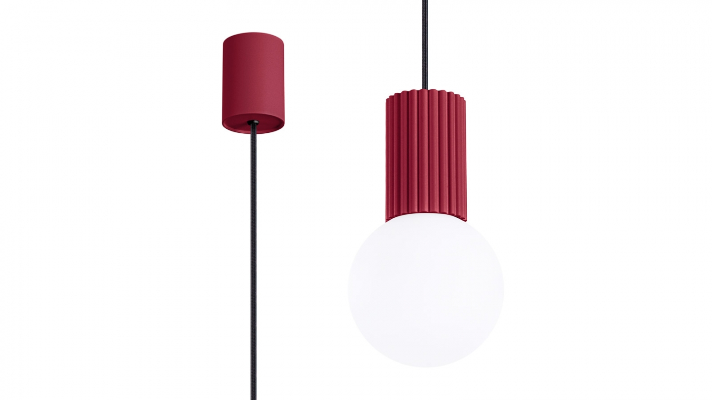 Suspension en aluminium cannelé bordeaux - Halo