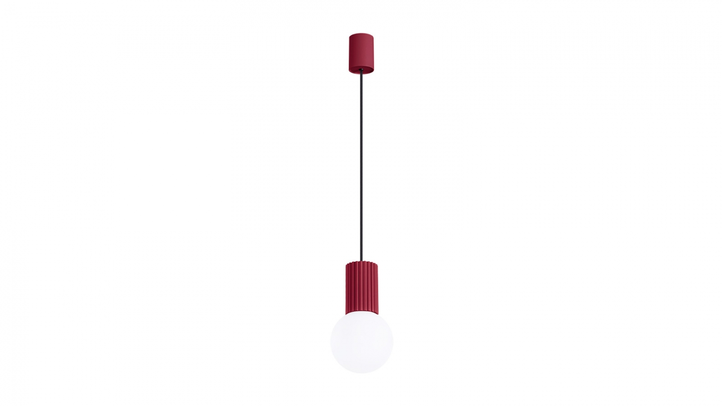 Suspension en aluminium cannelé bordeaux - Halo