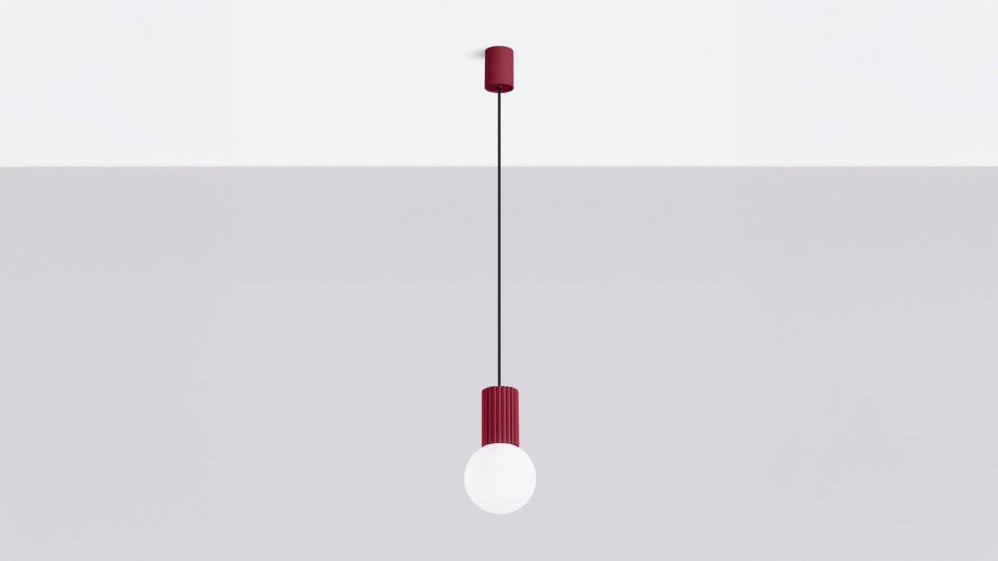 Suspension en aluminium cannelé bordeaux - Halo