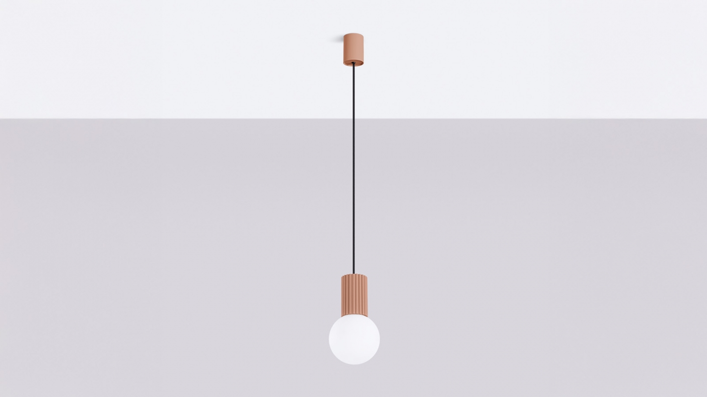 Suspension en aluminium cannelé moka - Halo
