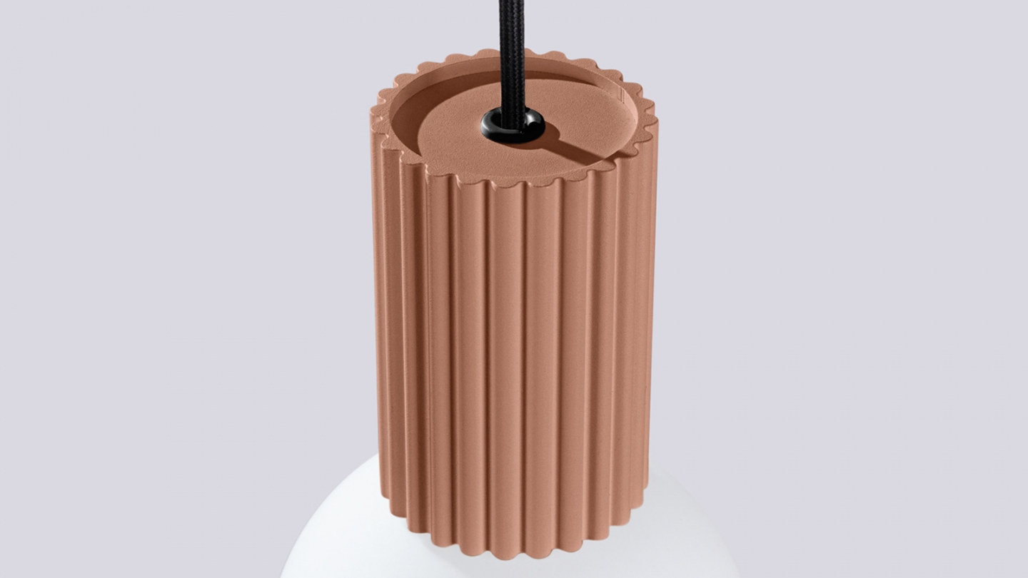 Suspension en aluminium cannelé moka - Halo