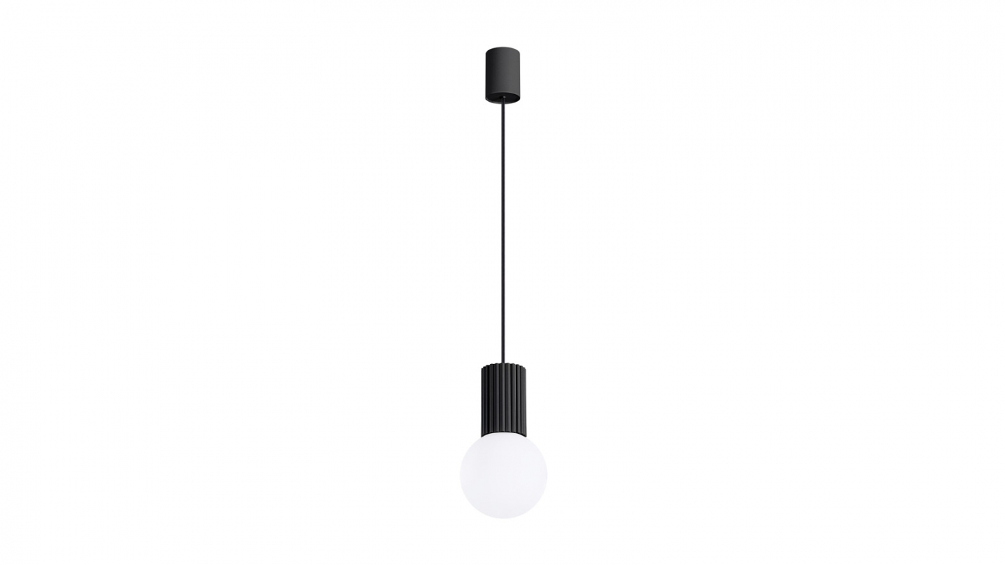 Suspension en aluminium cannelé noir - Halo