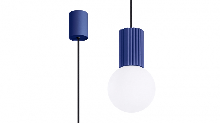 Suspension en aluminium cannelé bleu marine - Halo