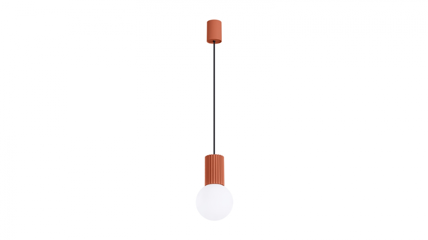 Suspension en aluminium cannelé terracotta - Halo