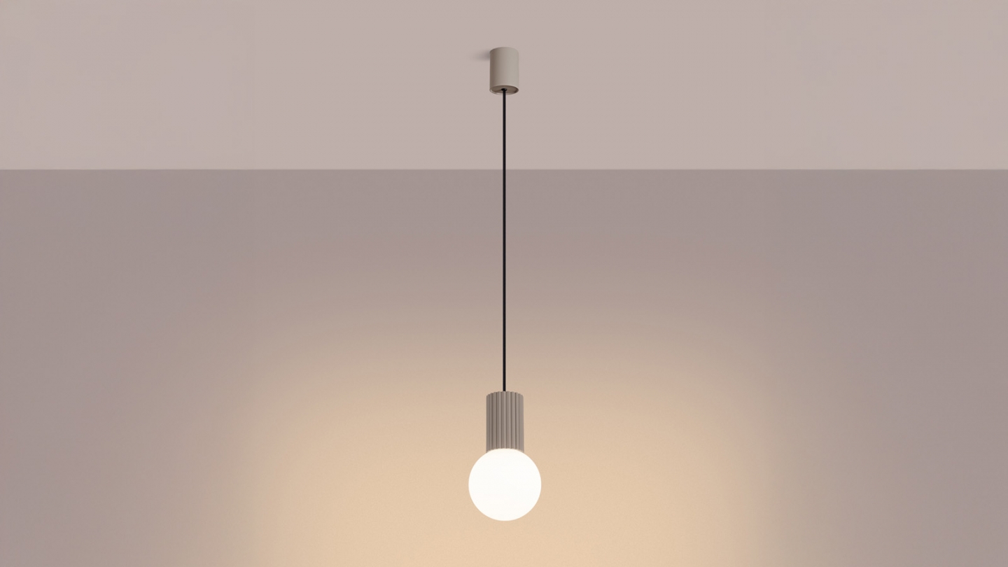 Suspension en aluminium cannelé taupe - Halo