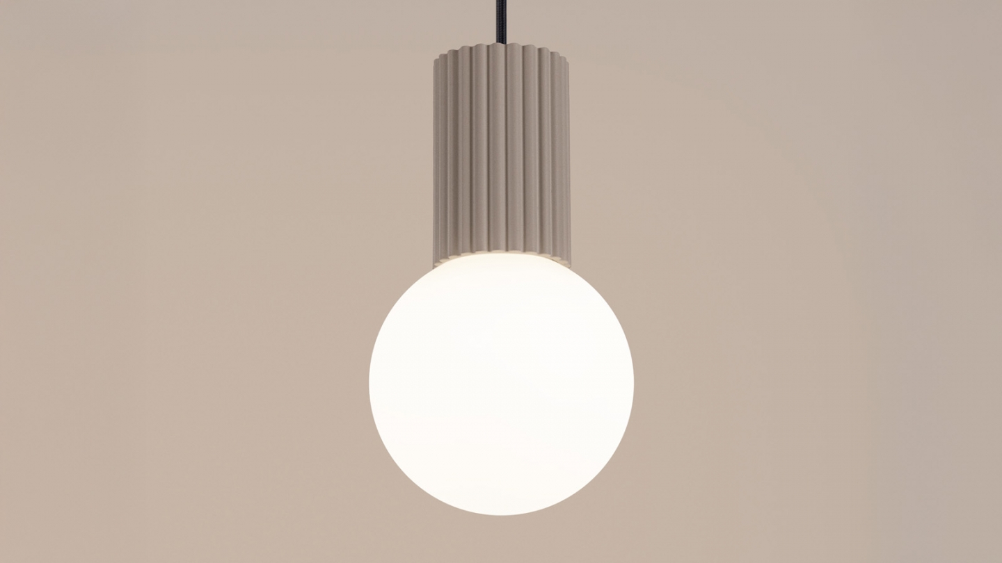 Suspension en aluminium cannelé taupe - Halo