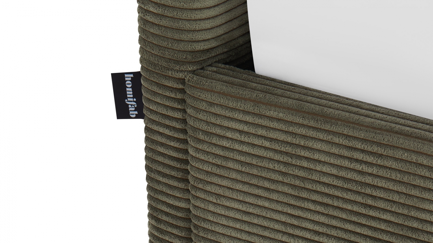 Ensemble Lit coffre adulte 140x190cm avec tête de lit en velours côtelé vert - Tina + Matelas mémoire de forme - Memo HR