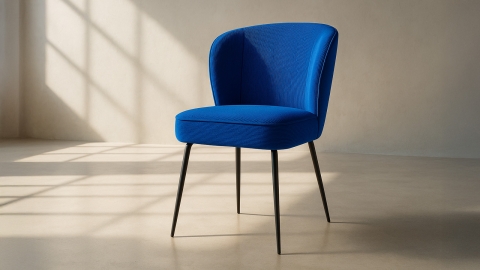 Lot de 2 chaises en velours côtelé bleu électrique - Tara