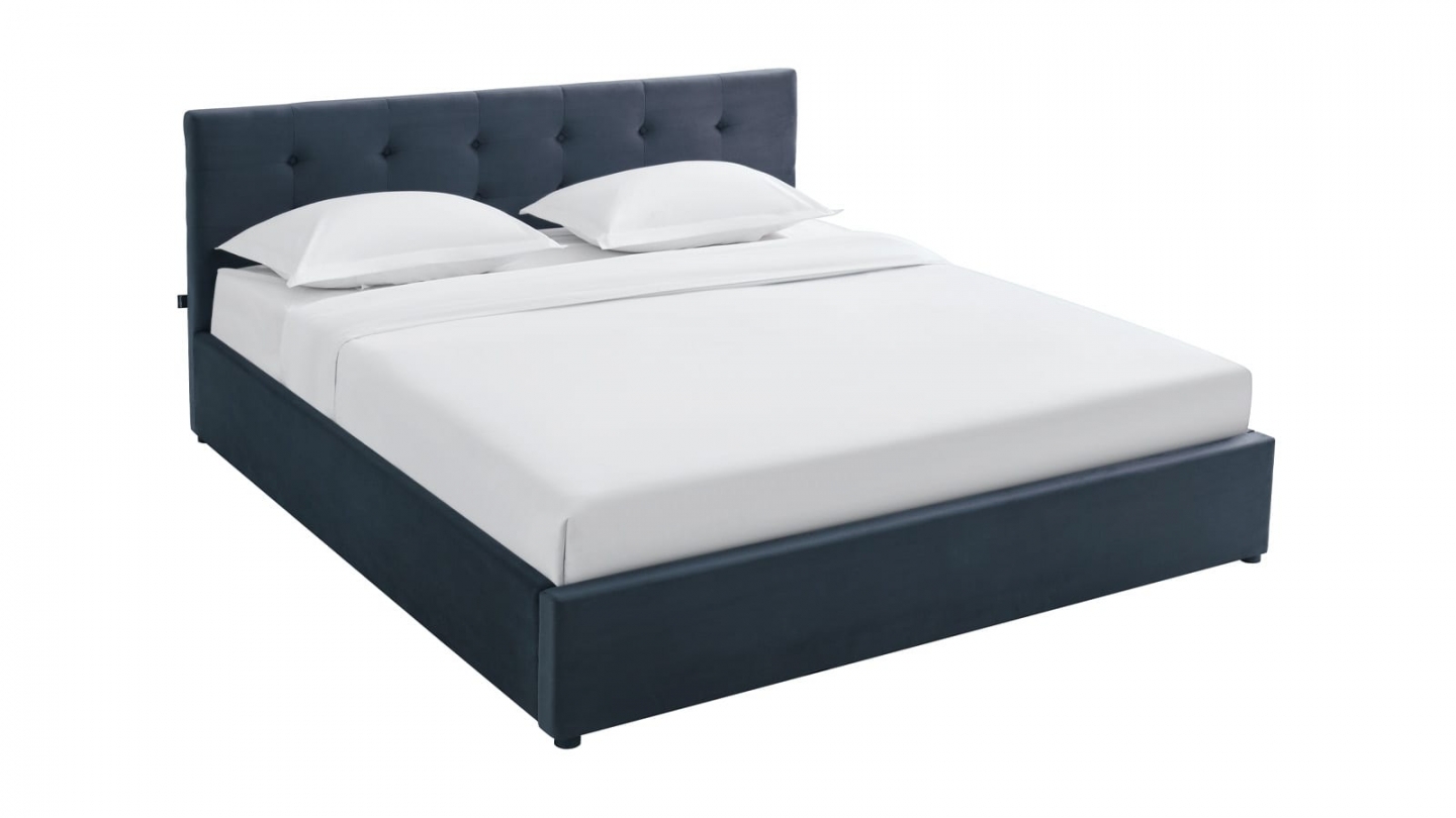 Ensemble Lit coffre adulte 180x200cm avec tête de lit en velours gris foncé - Tina + Matelas ressorts ensachés - Spring Elite Ensemble Lit coffre adulte 180x200cm avec tête de lit en velours gris foncé - Tina + Matelas ressorts ensachés - Spring Elite