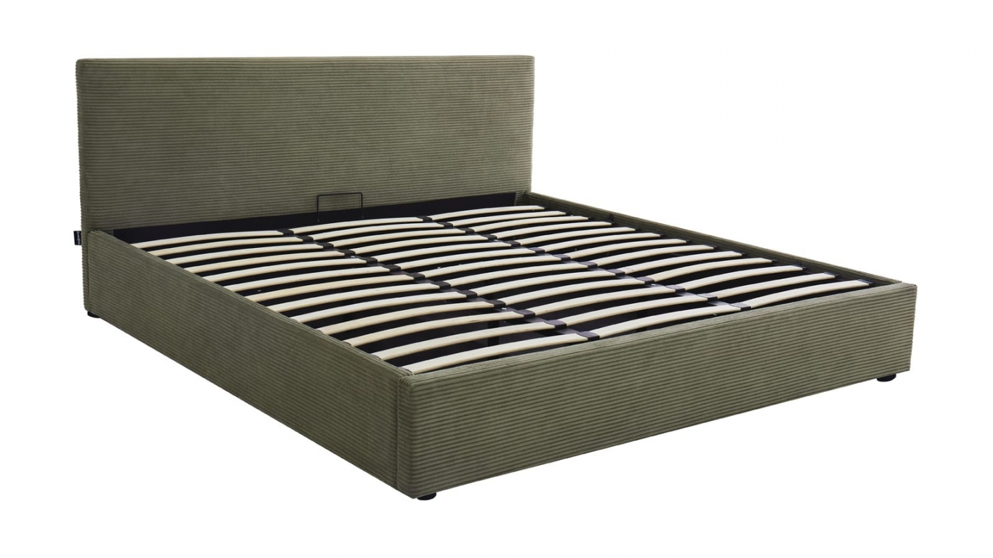 Ensemble Lit coffre adulte 180x200cm avec tête de lit en velours côtelé vert - Tina + Matelas ressorts ensachés - Spring Elite Ensemble Lit coffre adulte 180x200cm avec tête de lit en velours côtelé vert - Tina + Matelas ressorts ensachés - Spring Elite