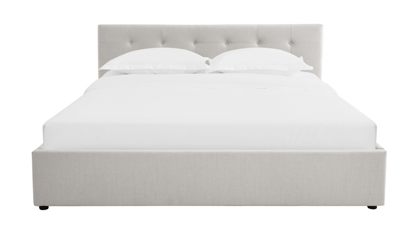 Ensemble Lit coffre adulte 180x200cm avec tête de lit en tissu beige - Tina + Matelas ressorts ensachés - Spring Elite Ensemble Lit coffre adulte 180x200cm avec tête de lit en tissu beige - Tina + Matelas ressorts ensachés - Spring Elite