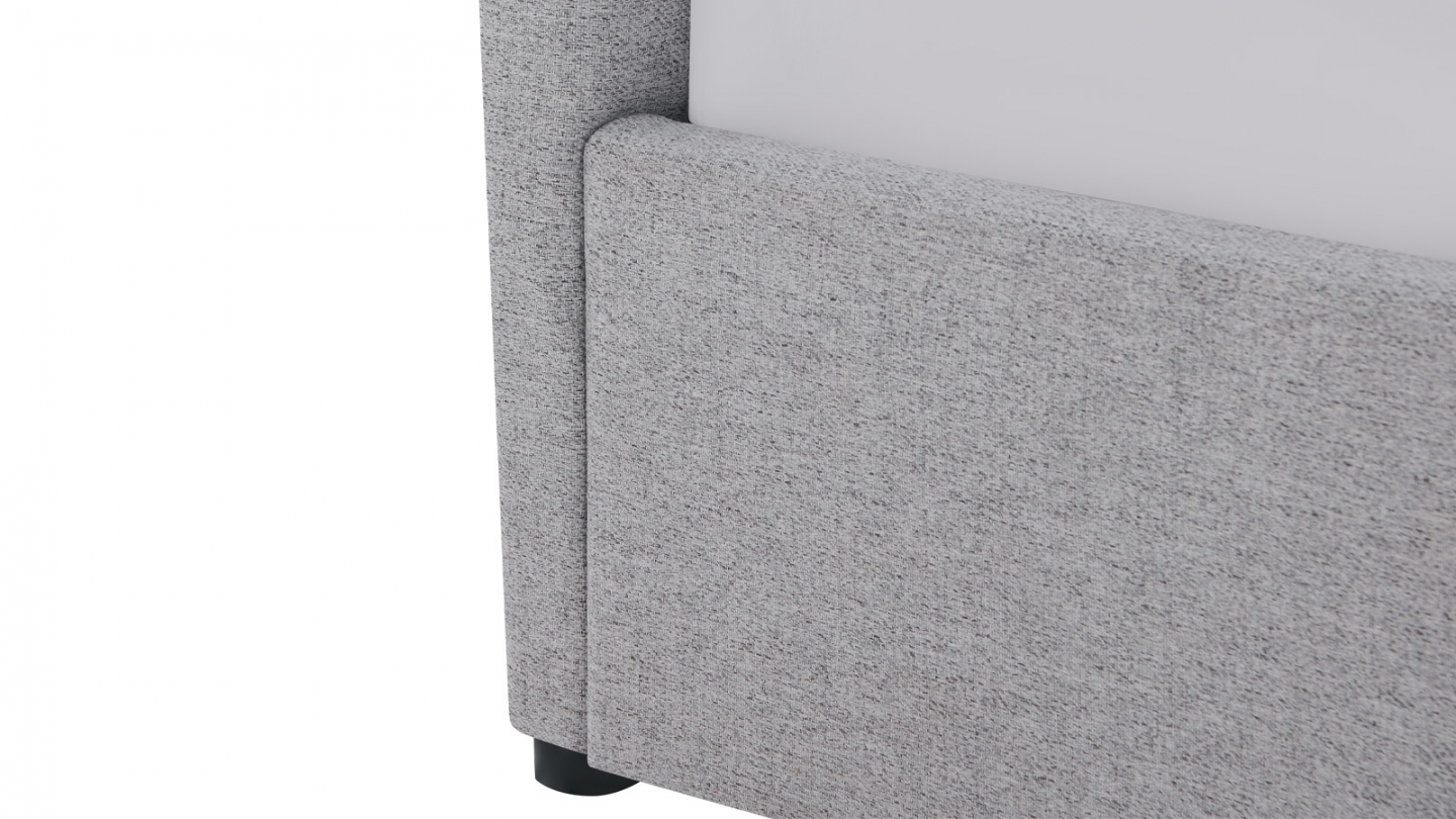 Ensemble Lit coffre adulte 180x200cm avec tête de lit en tissu gris - Tina + Matelas ressorts ensachés - Spring Elite Ensemble Lit coffre adulte 180x200cm avec tête de lit en tissu gris - Tina + Matelas ressorts ensachés - Spring Elite