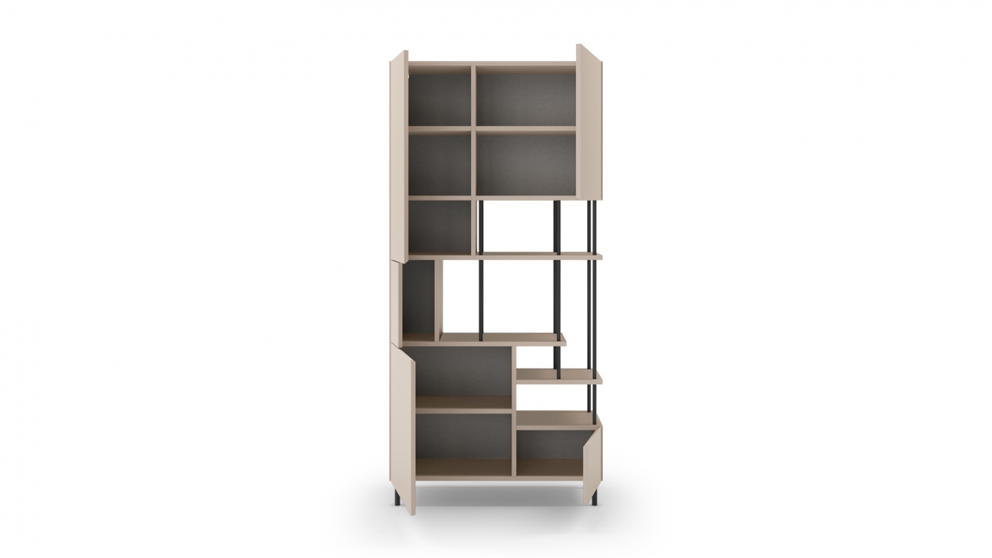 Blibliothèque 5 portes beige H175 cm - Lise