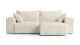Canapé d'angle convertible réversible 3 places en velours côtelé beige - Amara