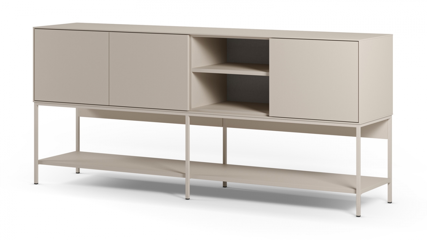 Buffet 3 portes 2 niches beige 180 cm - Zara