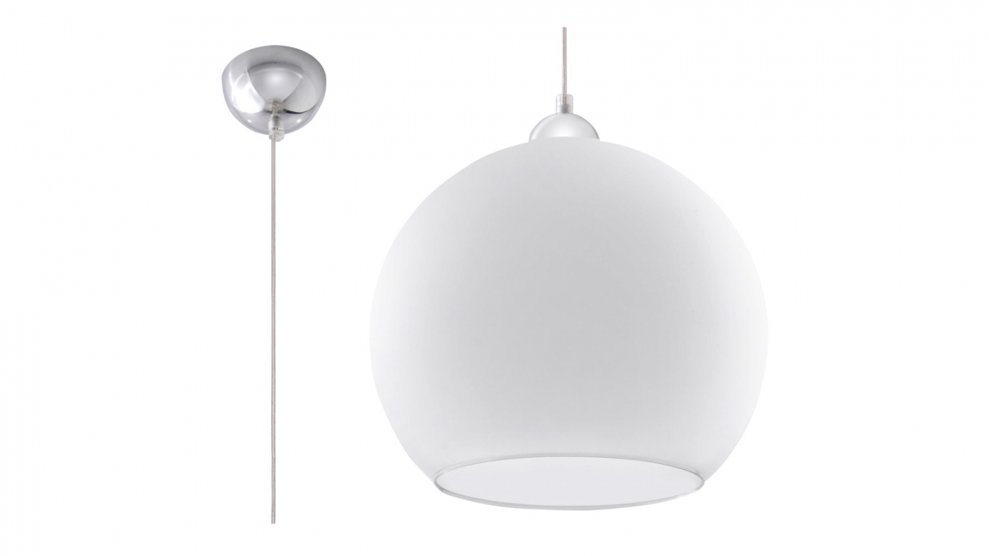Suspension en verre blanc 30cm - Ball