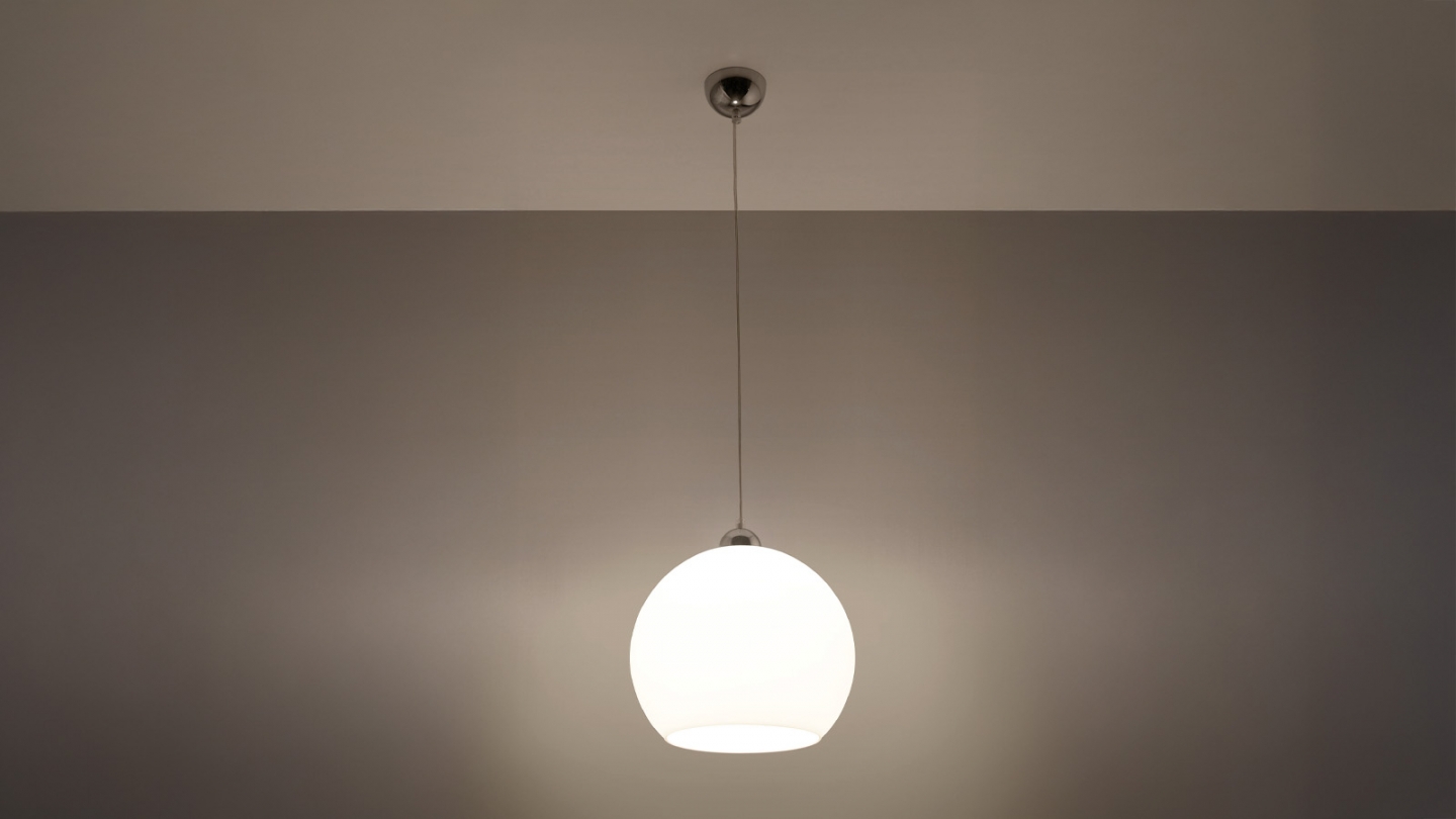 Suspension en verre blanc 30cm - Ball