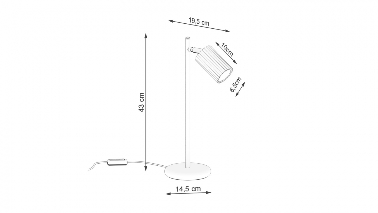 Lampe à poser en aluminium cannelé blanc - Karbon Lampe à poser en aluminium cannelé blanc - Karbon