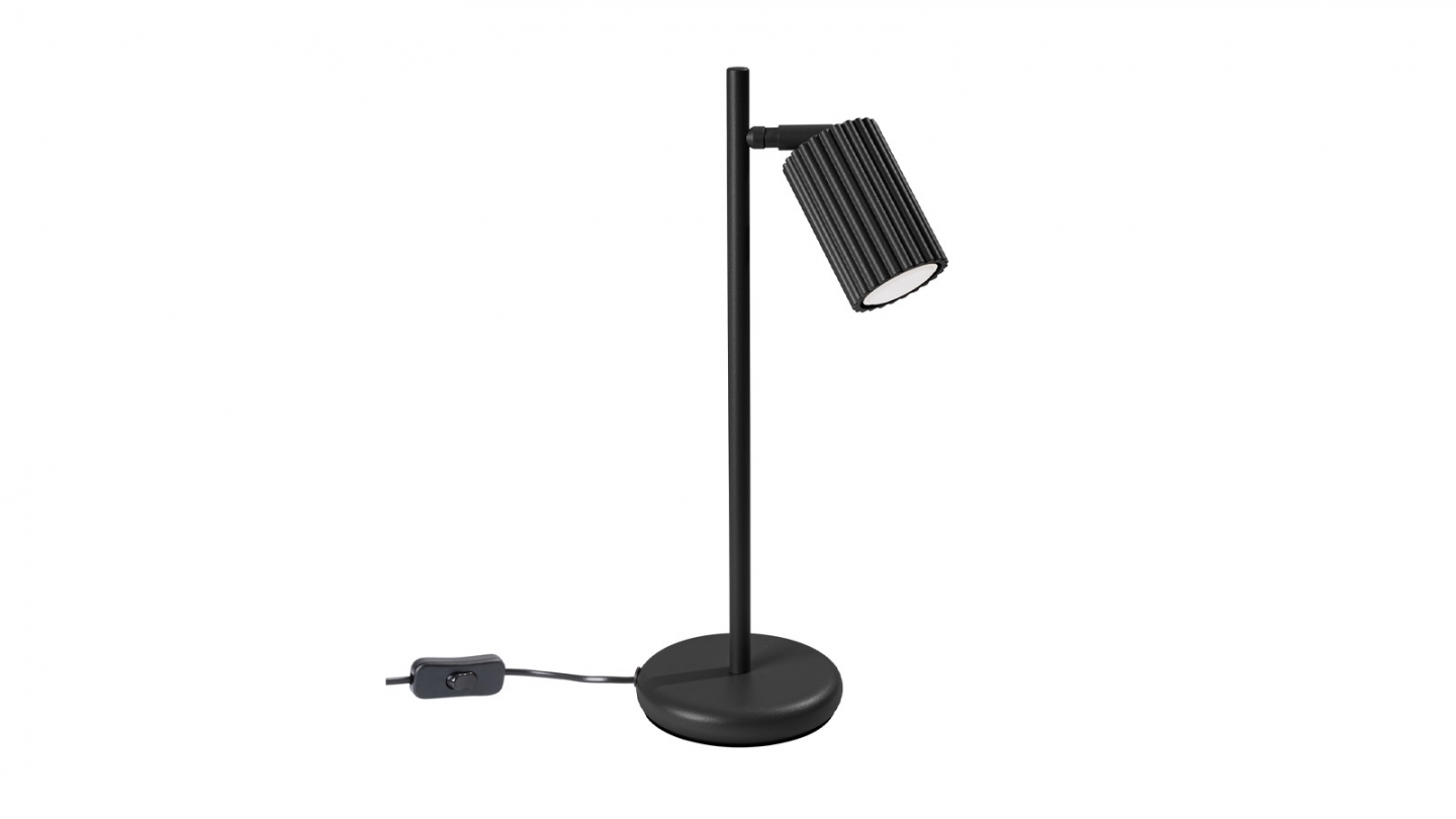 Lampe à poser en aluminium cannelé noir - Karbon Lampe à poser en aluminium cannelé noir - Karbon
