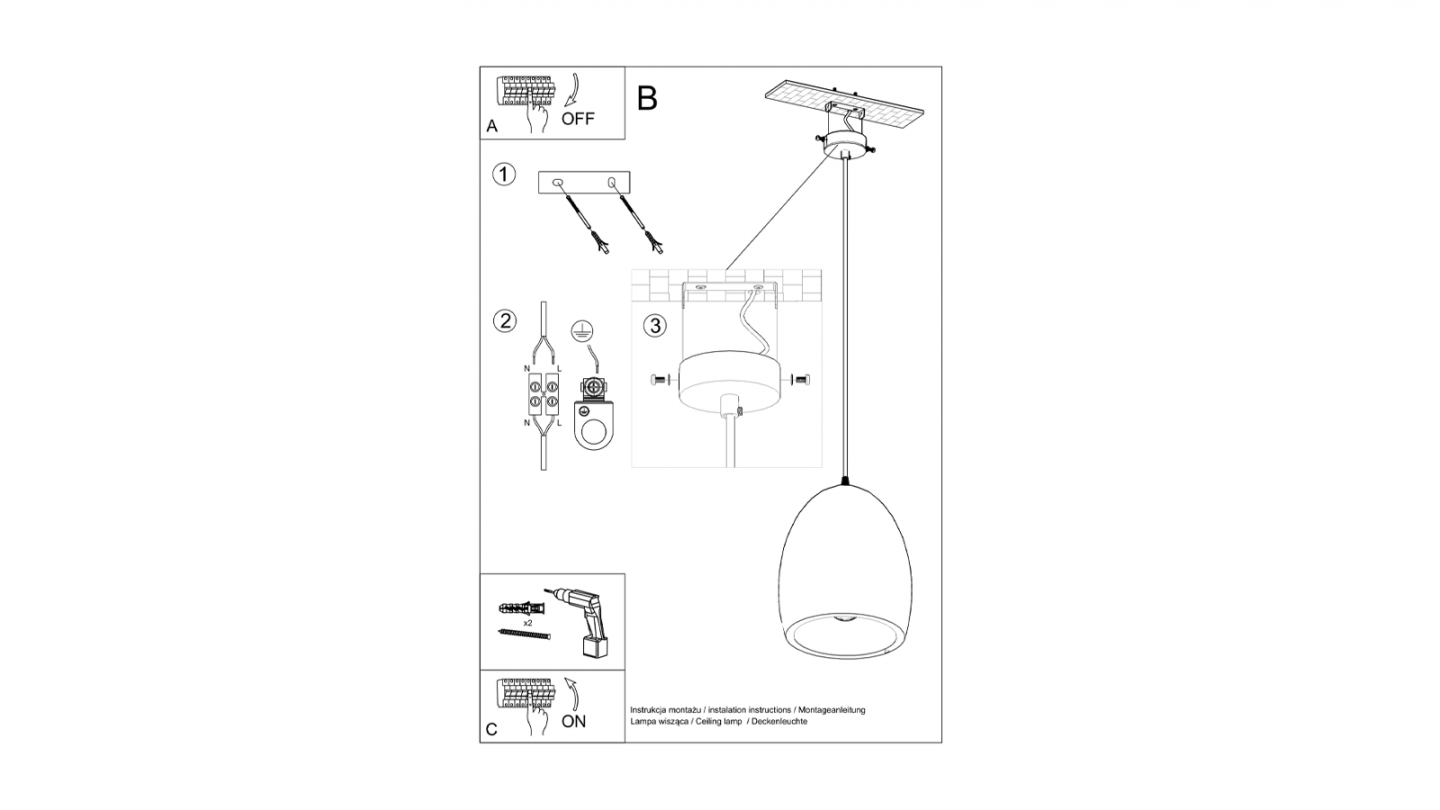 Suspension en céramique blanc 30 cm - Flawiusz