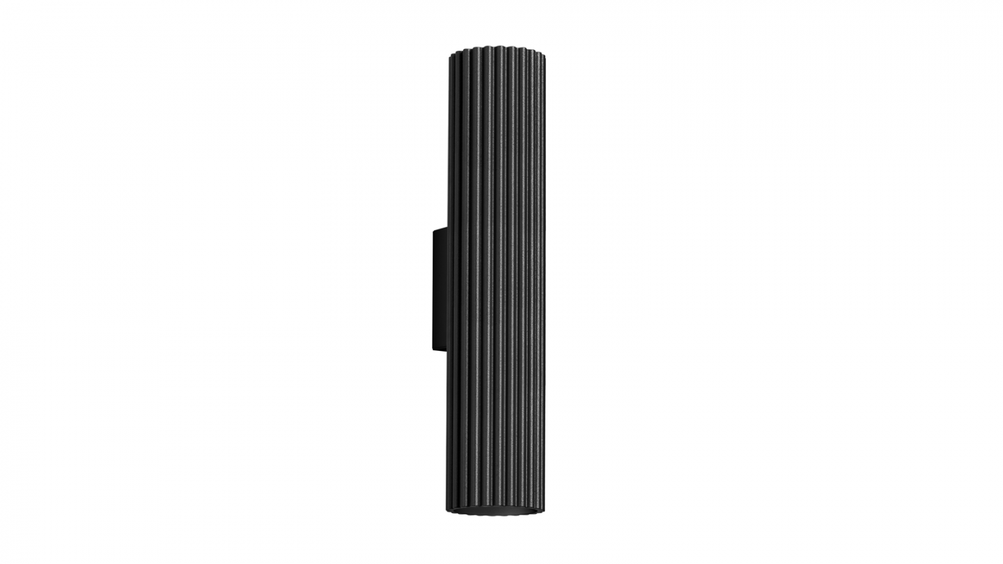 Applique en aluminium cannelé 30 cm noir - Karbon