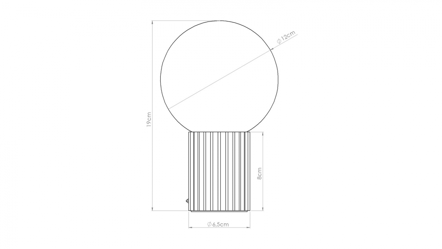 Lampe à poser en aluminium cannelé bordeaux - Halo