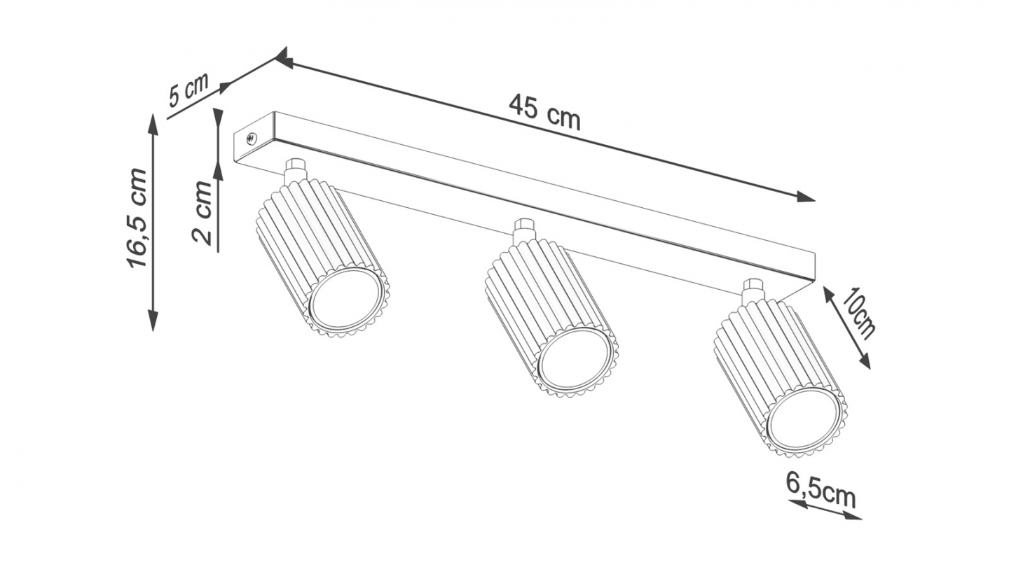 Plafonnier linéaire en aluminium cannelé 3 ampoules vert olive - Karbon Plafonnier linéaire en aluminium cannelé 3 ampoules vert olive - Karbon