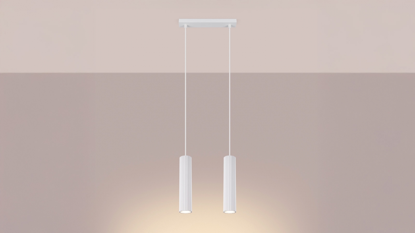 Suspension en aluminium cannelé 2 ampoules - Karbon