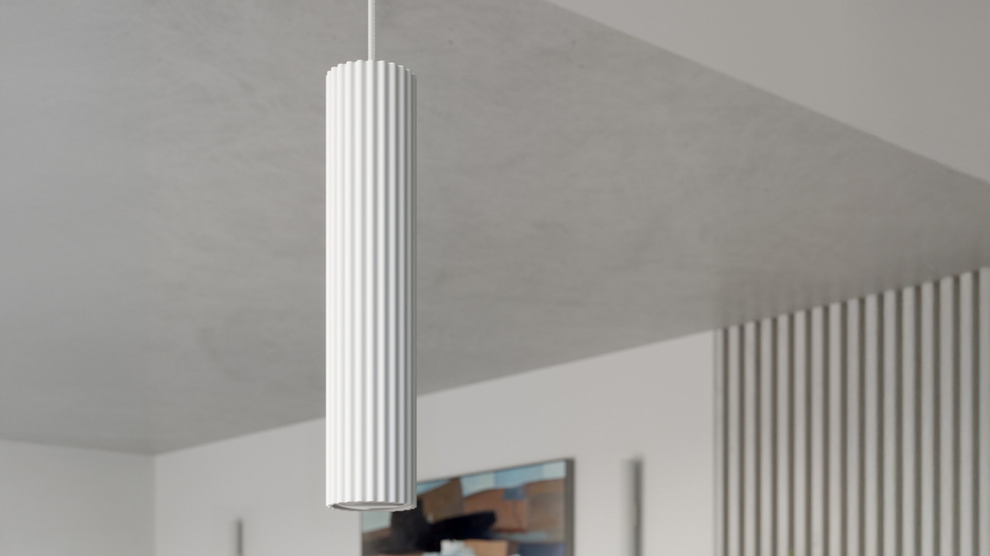 Suspension en aluminium cannelé 2 ampoules - Karbon
