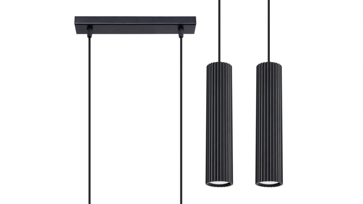 Suspension en aluminium cannelé 2 ampoules - Karbon