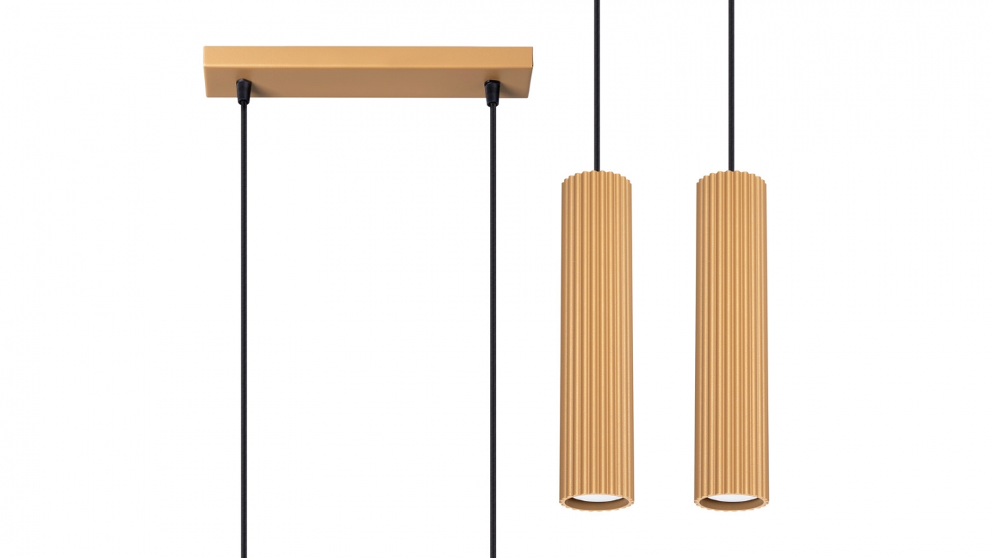 Suspension en aluminium cannelé 2 ampoules - Karbon