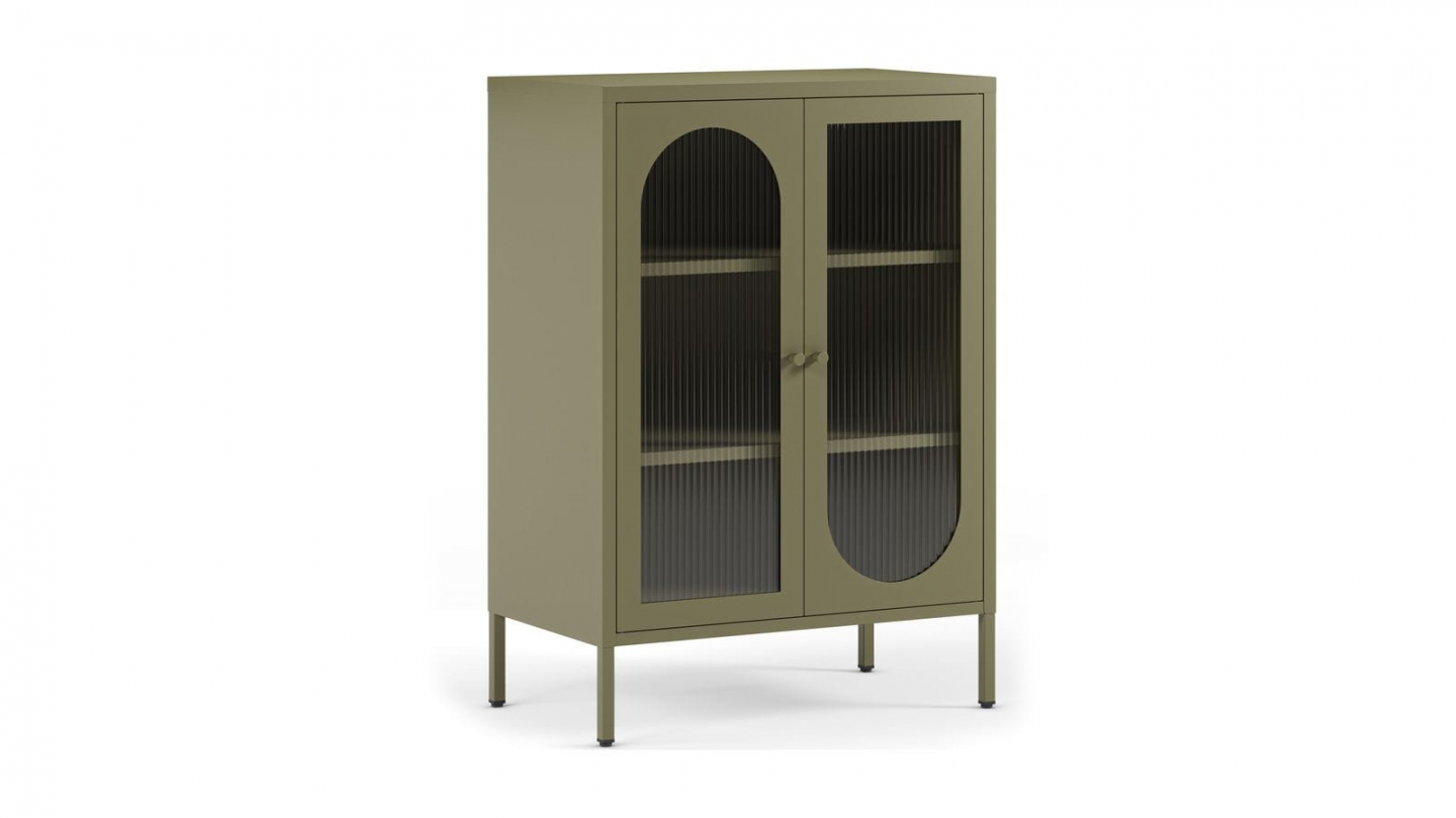 Buffet 2 portes en métal vert 70 cm - Ysia Buffet 2 portes en métal vert 70 cm - Ysia