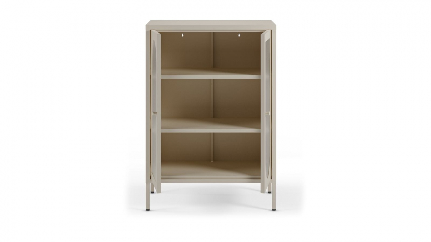 Buffet 2 portes en métal beige 70 cm - Ysia Buffet 2 portes en métal beige 70 cm - Ysia